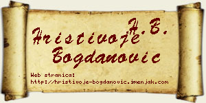 Hristivoje Bogdanović vizit kartica